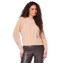 Blusa Feminina Facinelli Manga Longa Caramelo Mescla