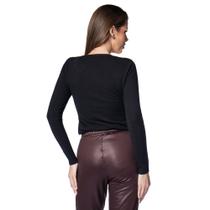 Blusa Feminina Facinelli Manga Longa Malha Preto Blusa Feminina Facinelli Manga Longa Malha Preto