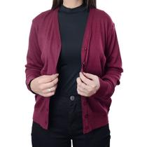 Blusa Feminina Facinelli Mooncity Cardigan Tricot Vinho 6507