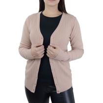 Blusa Feminina Facinelli Tricot Cardigan Camel - 651099