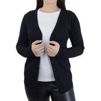 Blusa Feminina Facinelli Tricot Cardigan Preta - 651099