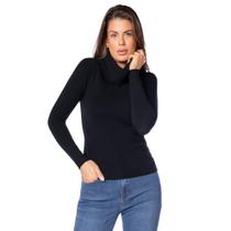 Blusa Feminina Facinelli Viscose Gola Alta Preto Blusa Feminina Facinelli Viscose Gola Alta Preto