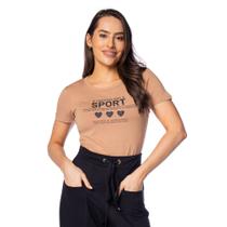 Blusa Feminina Feliny Estampa Glitter Caramelo Blusa Feminina Feliny Estampa Glitter Caramelo