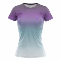 Blusa Feminina Fitness Academia Camisa Caminhada Degrade Camiseta Treino Proteção UV50