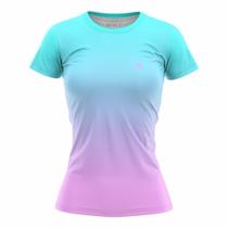 Blusa Feminina Fitness Academia Camisa Caminhada Degrade Camiseta Treino Proteção UV50 - Efect