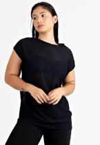 Blusa Feminina Fitness Transparente Dry