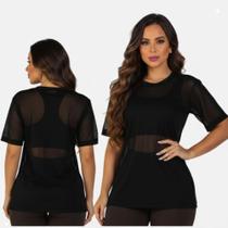 Blusa Feminina Fitness Tule Blusa Feminina Fitness Tule