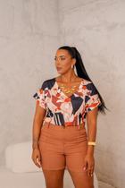 Blusa Feminina Floral Plus Size