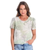 Blusa Feminina Flores Infinita Cor Verde