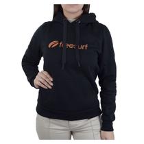 Blusa Feminina Freesurf Moletom Canguru Preto - 12100