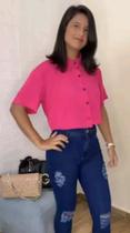 Blusa Feminina G cor rosa modelo cropped Blusa Feminina G cor rosa modelo cropped