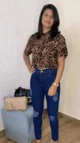 Blusa Feminina G modelo cropped estampa animal Blusa Feminina G modelo cropped estampa animal