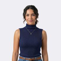 Blusa Feminina Garrafinha em Tricot Canelado - Bruna Malhas