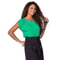 Blusa Feminina Giraffe com Pregas no Ombro Verde