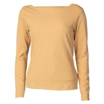 Blusa Feminina Giraffe Gola Canoa Texturizada Caqui