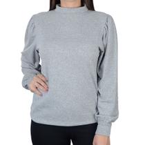 Blusa Feminina Giraffe Manga Princesa Cinza - 32481 Blusa Feminina Giraffe Manga Princesa Cinza - 32481