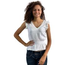 Blusa Feminina Gola Alta Garrafinha Babado Tricot 447