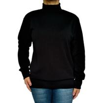 Blusa Feminina Gola Alta Manga Longa Soltinha Punho Lisa Anarruga Pp ao Plus Size