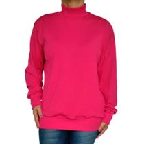 Blusa Feminina Gola Alta Manga Longa Soltinha Punho Lisa Anarruga Pp ao Plus Size
