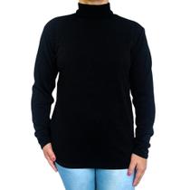 Blusa Feminina Gola Cacharrel Manga Longa Soltinha Lisa Malha Crepe Pp ao Plus Size