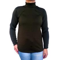 Blusa Feminina Gola Cacharrel Manga Longa Soltinha Lisa Malha Crepe Pp ao Plus Size