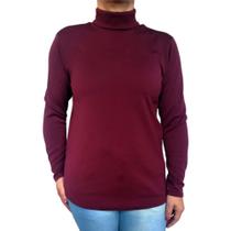 Blusa Feminina Gola Cacharrel Manga Longa Soltinha Lisa Malha Crepe Pp ao Plus Size