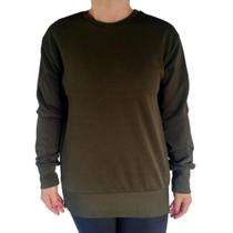 Blusa Feminina Gola Careca Manga Longa Soltinha Punho Cores Sortidas Malha Crepe Pp ao Plus Size