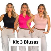 Blusa feminina GOLA POLO canelado premium