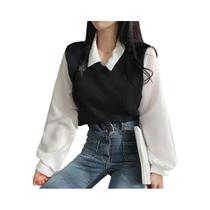 Blusa Feminina Gola Polo Y2k - Estilo Coreano Casual e Elegante