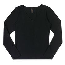 Blusa Feminina Gola V Manga Longa Cereja Rosa Ref 72287