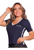 Blusa Feminina Gola V Pit Bull Jeans Original 80184 Blusa Feminina Gola V Pit Bull Jeans Original 80184