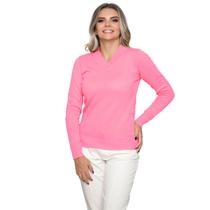Blusa Feminina Gola V Tricot Lã Inverno Com Elastano Basica
