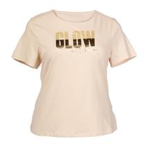 Blusa Feminina Habana Estampada Plus Size Bege/Dourado