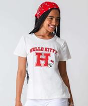 Blusa Feminina Hello Kitty Sanrio Preto Off White-22053 Blusa Feminina Hello Kitty Sanrio Preto Off White-22053