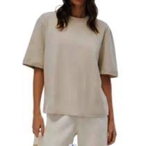 Blusa Feminina Hering MC Malha Interlock Bege - 4H2VHJMEN