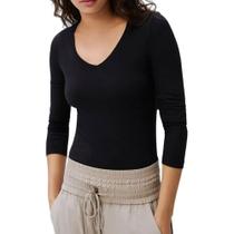 Blusa Feminina Hering ML Slim Malha Preta - 4D8AN10 Blusa Feminina Hering ML Slim Malha Preta - 4D8AN10