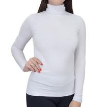 Blusa Feminina Hirlogs Canelada Gola Alta Branca - 2643