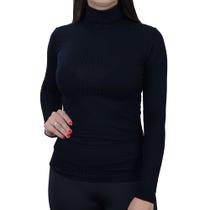 Blusa Feminina Hirlogs Canelada Gola Alta Preta - 2643