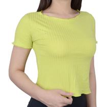 Blusa Feminina Hirlogs Cropped Canelado Verde Citrus - 2507