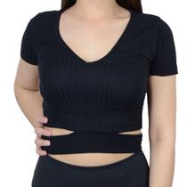 Blusa Feminina Hirlogs Cropped Preto - 2534