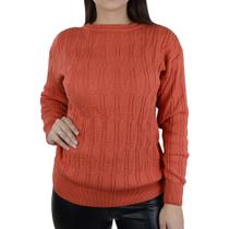 Blusa Feminina Iaraline Plus Size Tricot Laranja - 5552