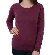 Blusa Feminina Iaraline Suéter Tricot Algodão Bordô - 2105