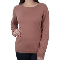 Blusa Feminina Iaraline Suéter Tricot Algodão Marrom - 2105