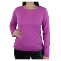 Blusa Feminina Iaraline Tricot ML Rosa Violeta - 2105