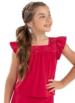 Blusa feminina infantil vermelha elian Tamanho:6