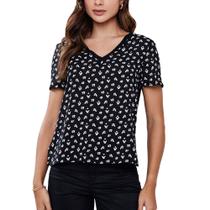 Blusa Feminina Infini MC Estampada Preta - S34305