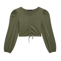 Blusa Feminina Inverno Cropped Com Colissê em Malha Wave LILIMON Tamanho:20Cor:Verde Blusa Feminina Inverno Cropped Com Colissê em Malha Wave LILIMON Tamanho:20Cor:Verde