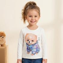 Blusa Feminina Inverno Dog KUKIÊ Tamanho:2Cor:OffWhite