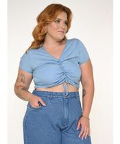 Blusa Feminina Jeans Plus Canaleta Razon Jeans