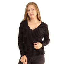 Blusa Feminina JJ Malhas Tricô Gola V - Elegante e Macia Original Blusa Feminina JJ Malhas Tricô Gola V - Elegante e Macia Original